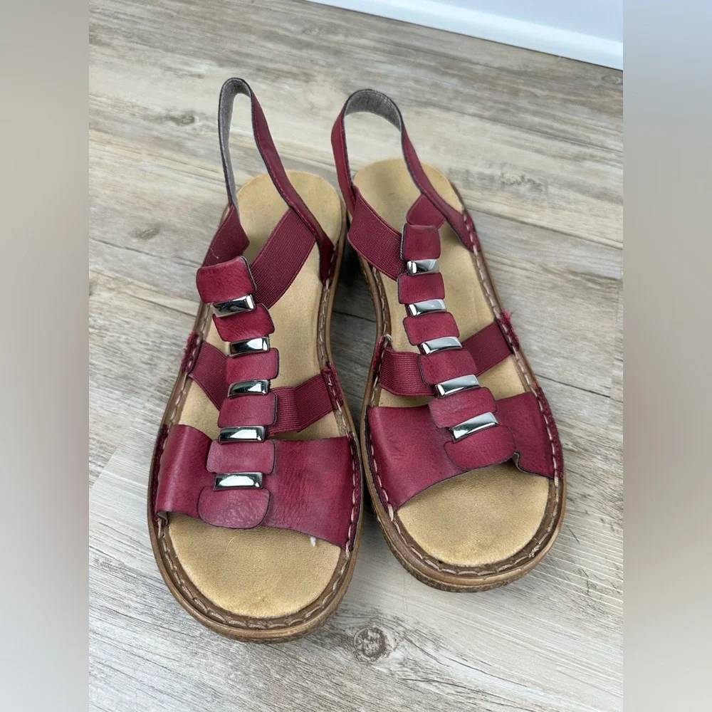 Rieker Comfort & Style Regina Red Leather Sandal